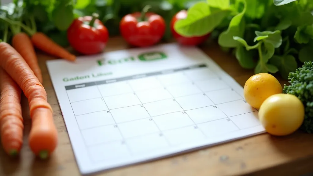 Gardening planner and calendar showing seasonal schedules